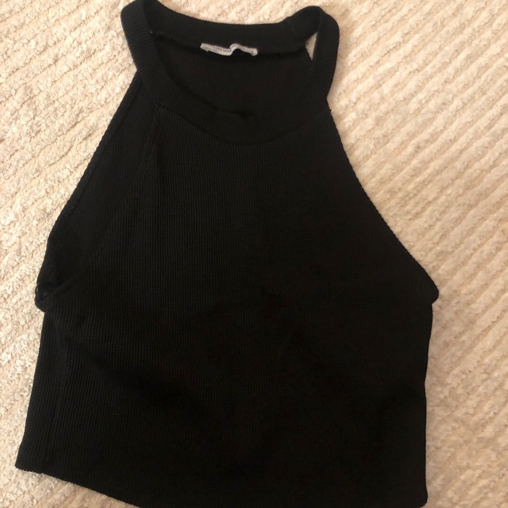 Black halter crop top